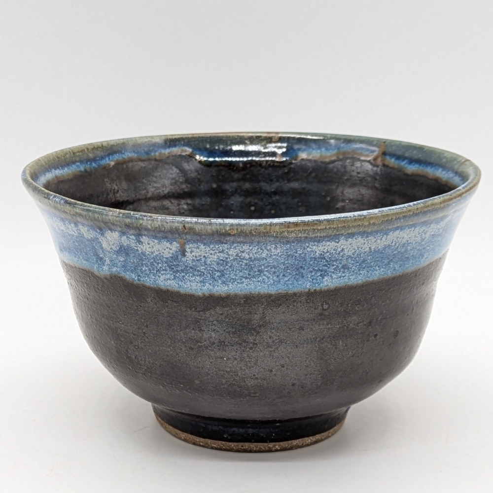 Handmade Black Blue Brown Glazed Small Ceramic Dish Bowl